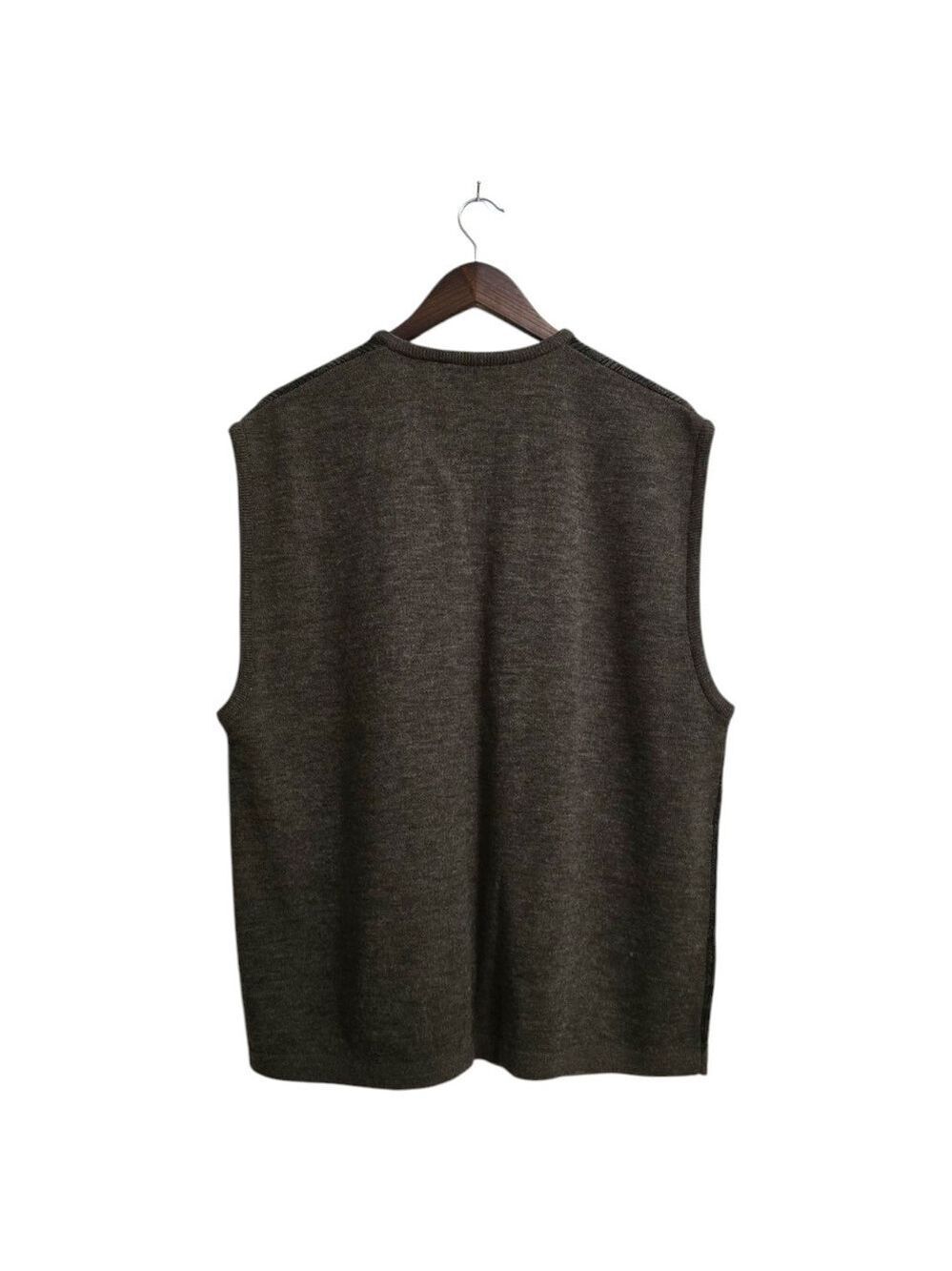 The Italian Sweater Co Glend Plaid Brown Wool Blend Sweater Vest Sz XL